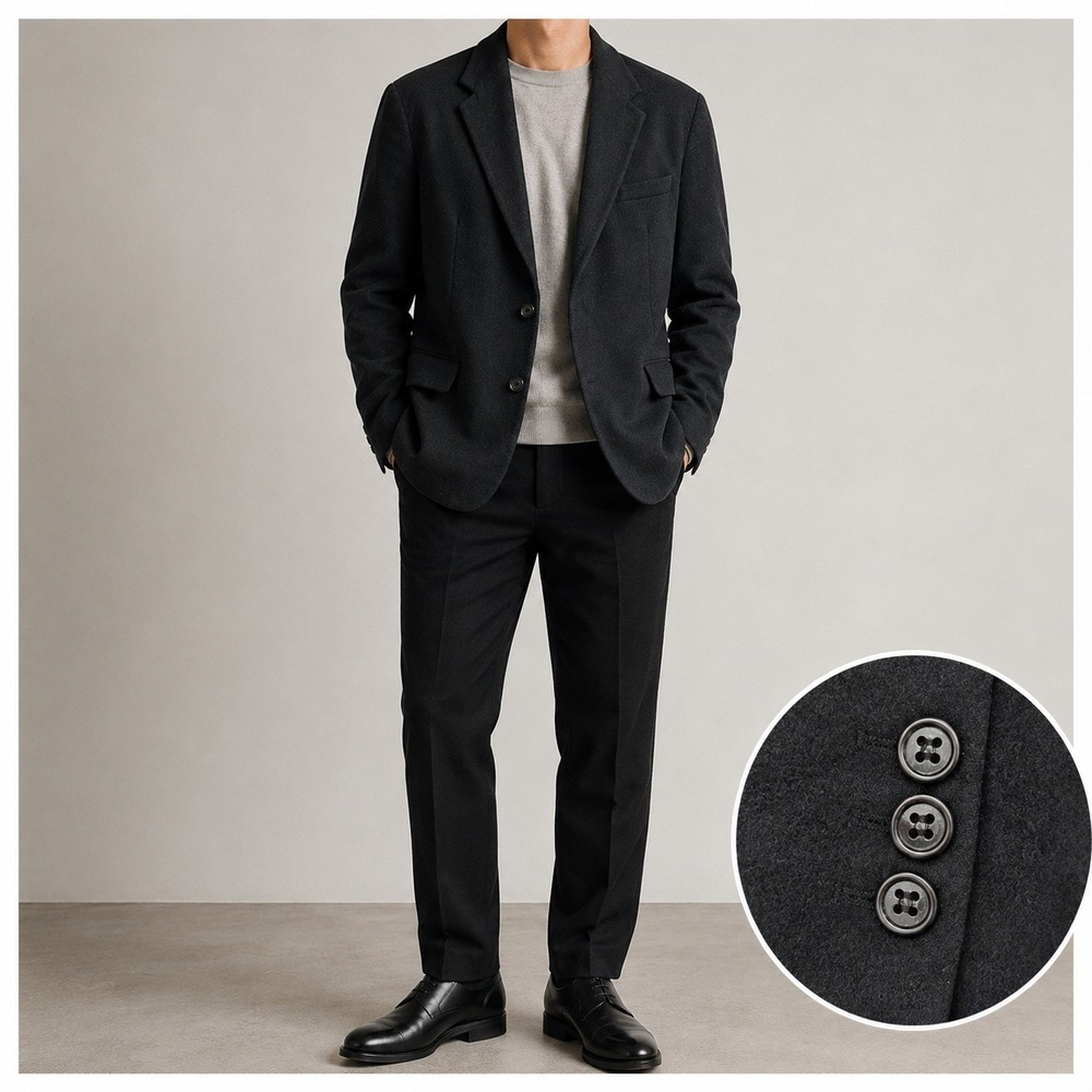 Fioravanti Couture Jacket Blazer Men's 46R Black 100% Cashmere Sport Coat Preppy
